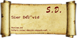 Sier Dávid névjegykártya